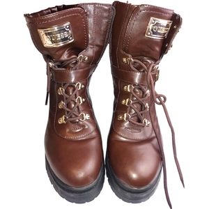 Women Guess Canaly Laceup Combat Boots